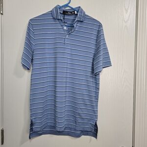 Men Polo RLX Sport Golf Blue multi lane shirt size Small‎ new
